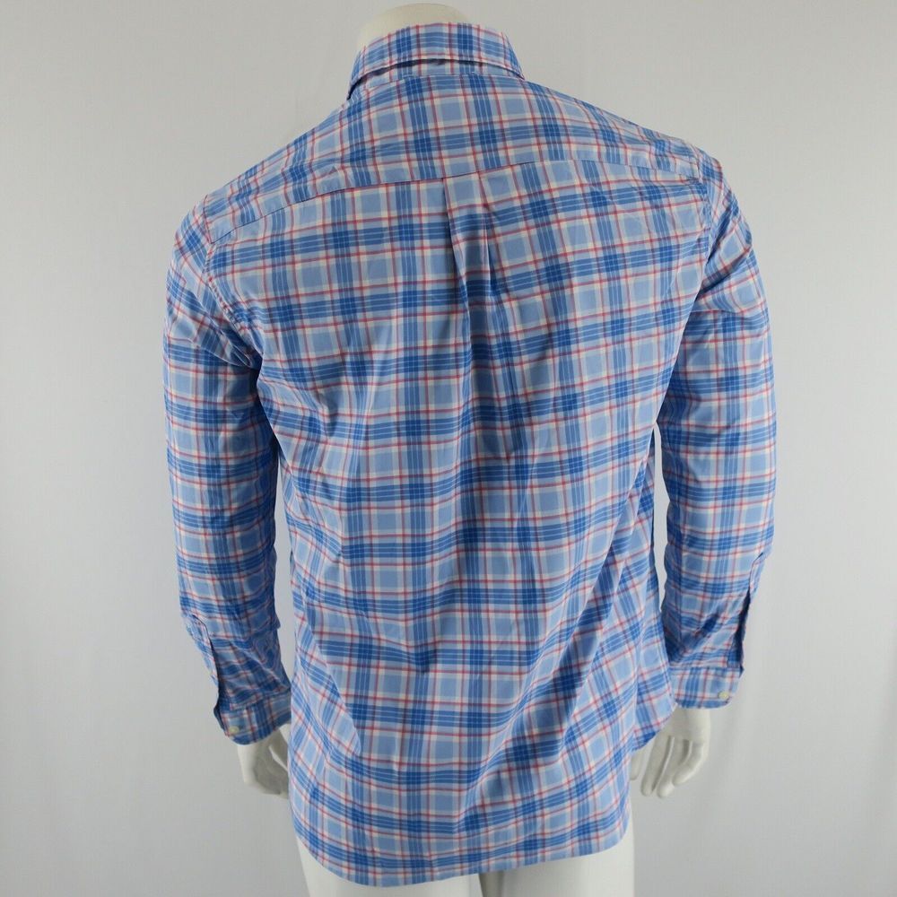 Vineyard Vines On the Go Performance Long Sleeve Button Up Shirt Mens S Blue Red - Picture 6 of 7
